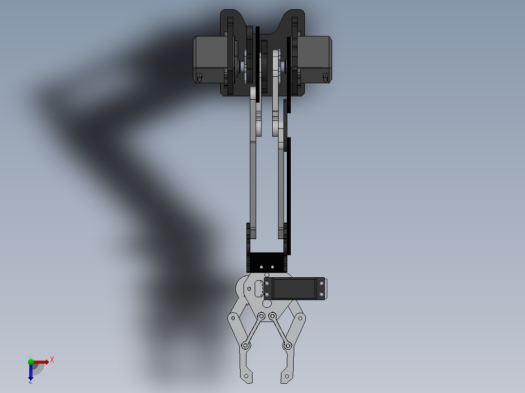 Acrylic机械臂3D图纸 Solidworks设计俯视图