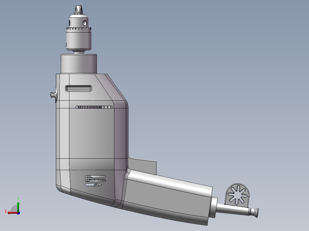 电钻内部详细 3D图纸 机械设备 3D模型设计素材后视图