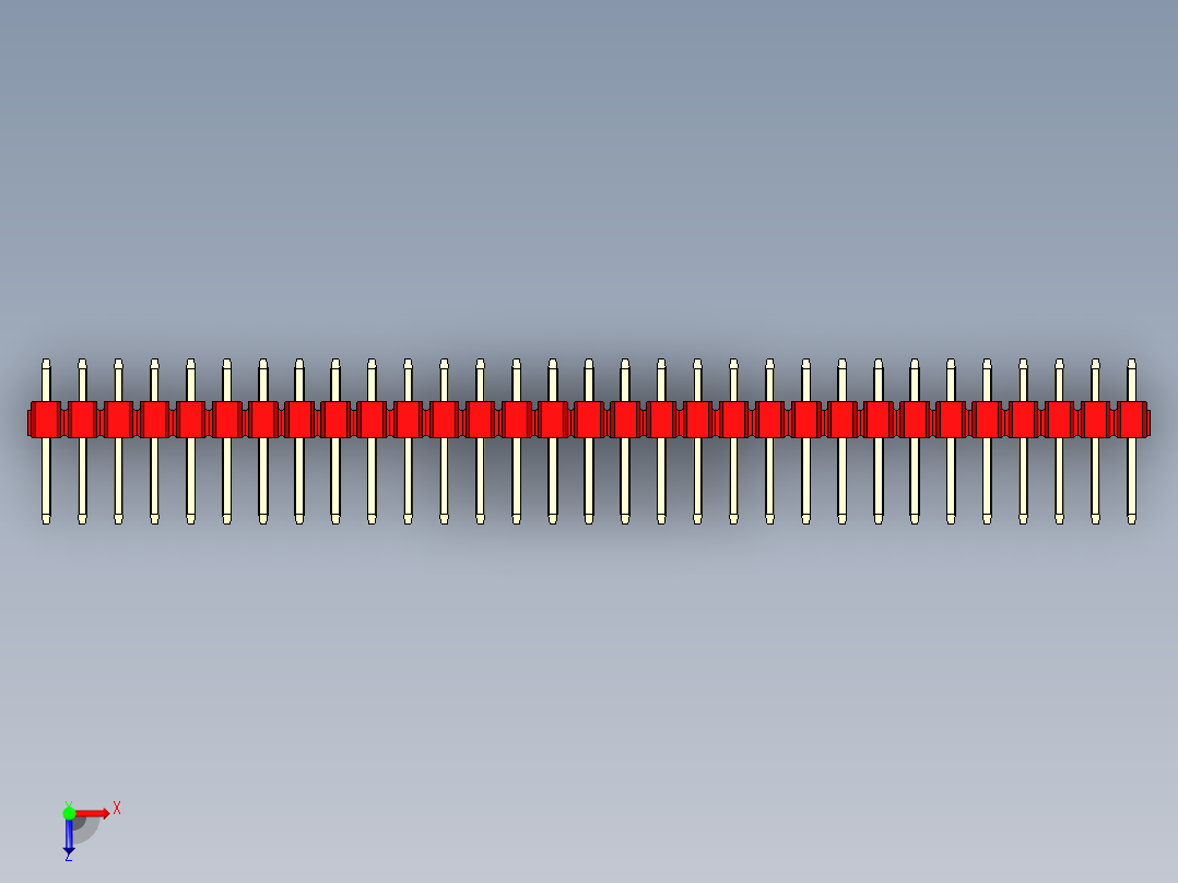 彩色公头100mil（2.54mm）系列-DS1021_red_1x31p_100mil_Type1_rev1.0俯视图