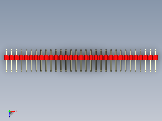 彩色公头100mil（2.54mm）系列-DS1021_red_1x31p_100mil_Type1_rev1.0俯视缩略图