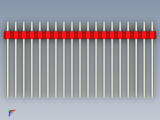 彩色公头100mil（2.54mm）系列-DS1021_red_2x19p_100mil_Type19_rev1.0俯视缩略图