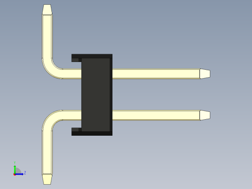 彩色公排针 100mil 2.54mm 系列-DS1022_black_02p_100mil_TypeSMT_rev1.0左视缩略图