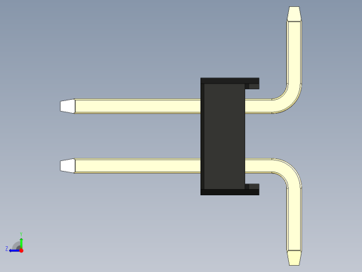 彩色公排针 100mil 2.54mm 系列-DS1022_black_02p_100mil_TypeSMT_rev1.0右视缩略图