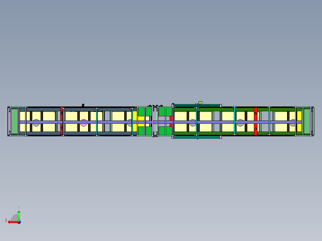 工装板式涂胶压紧合装线后视图
