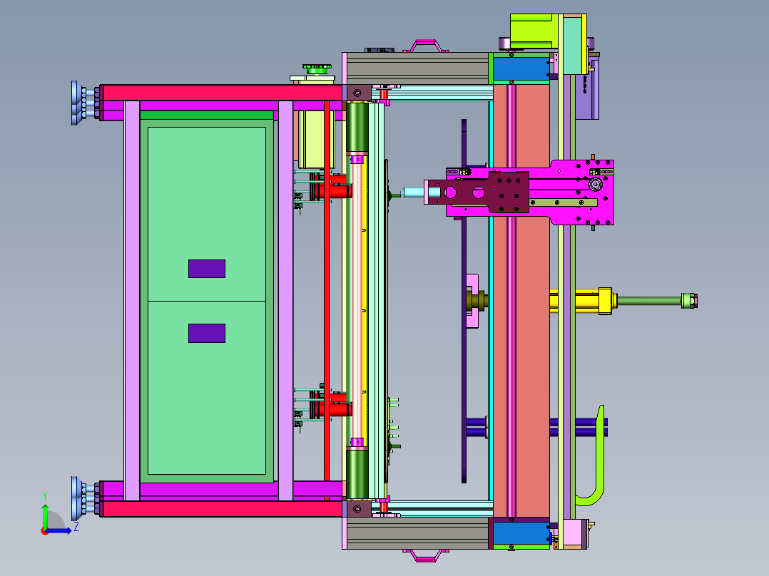 工装板式涂胶压紧合装线左视图