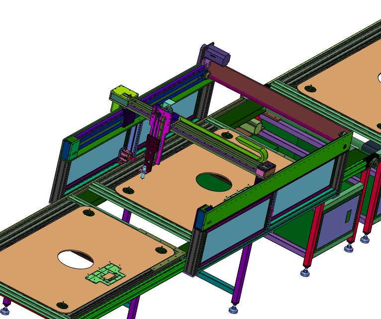工装板式涂胶压紧合装线