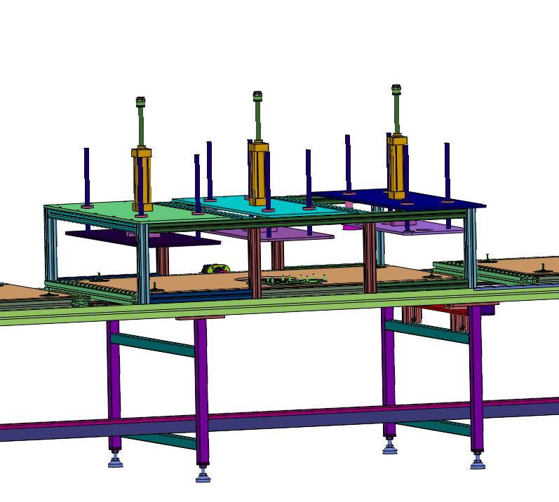 工装板式涂胶压紧合装线