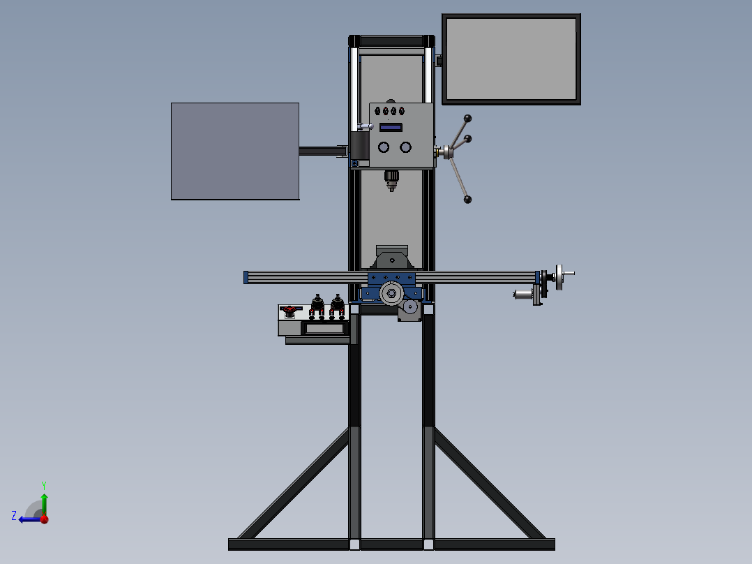 584一体机机床右视图