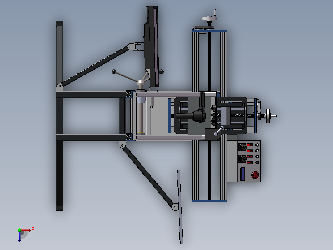584一体机机床俯视图