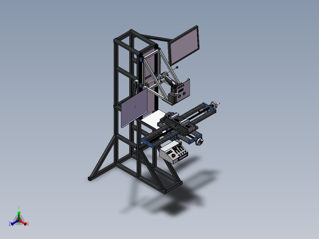 584一体机机床正等轴测图