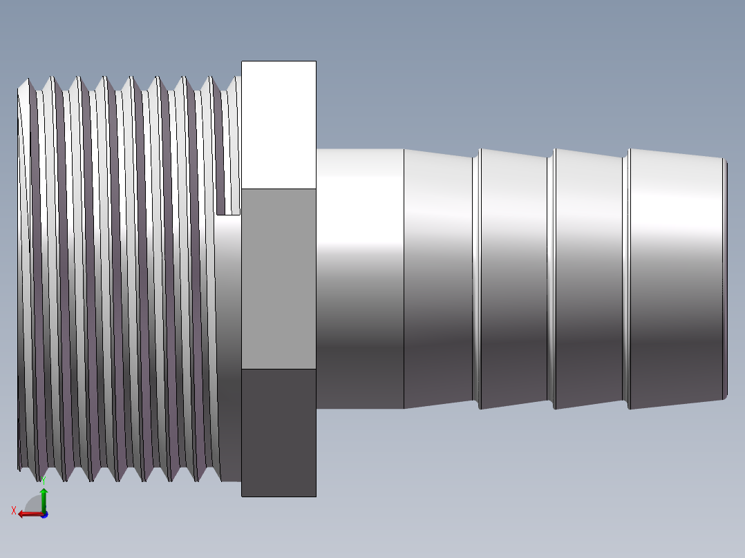 水管接头-有边 [DN25X21]后视图