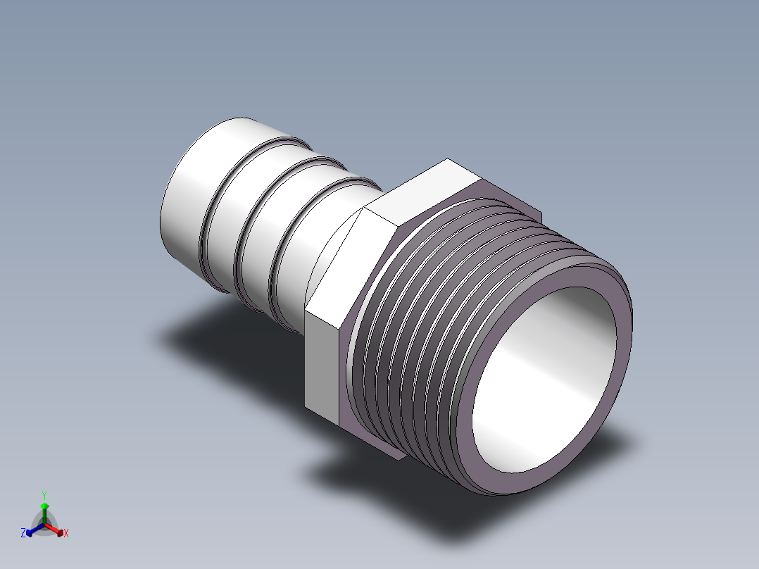 水管接头-有边 [DN25X21]正等轴测图