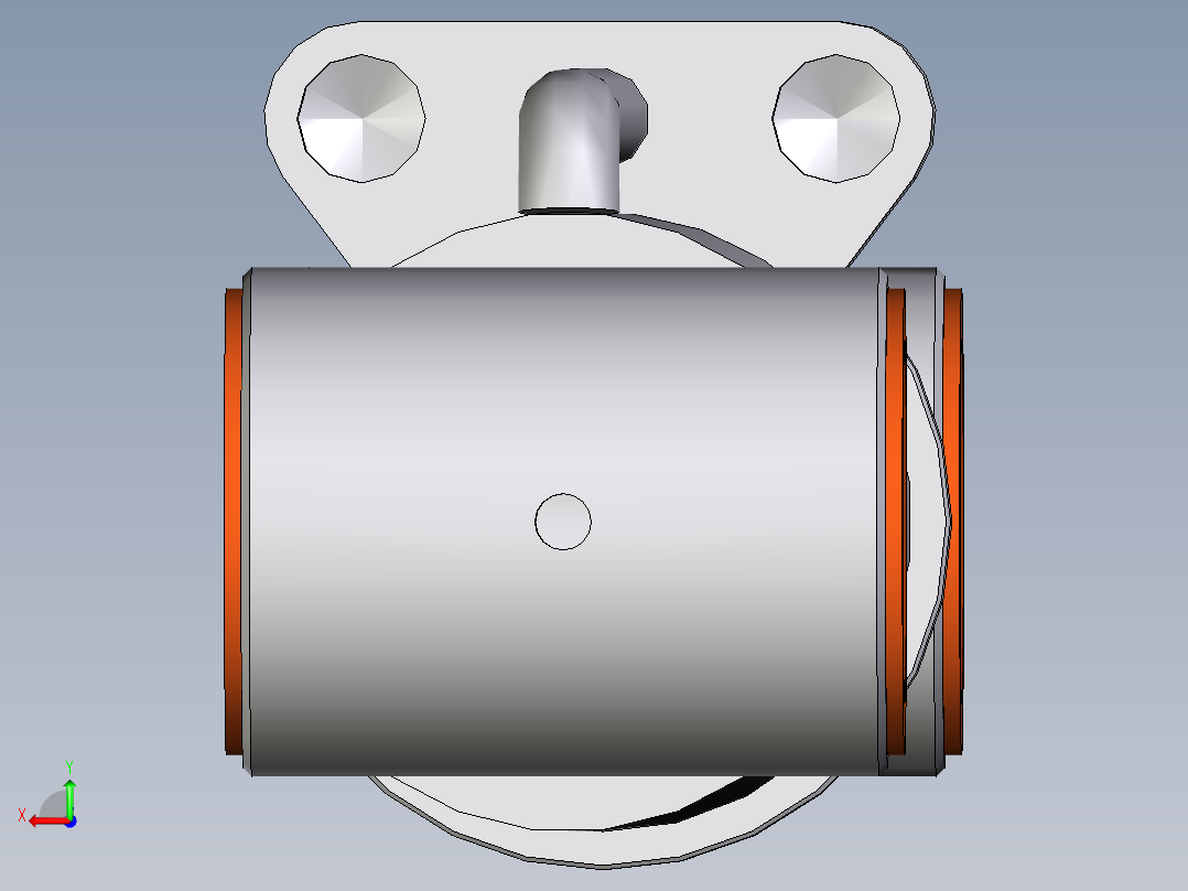 液压油缸后视图