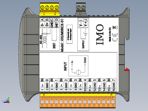 os-m08icx-d1-远程 IO 模块右视缩略图