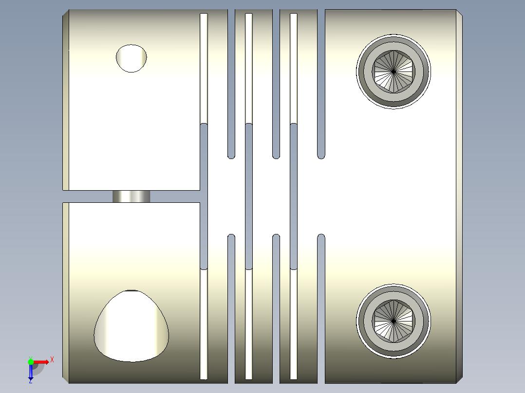 具有两种可配置直径的联轴器俯视图
