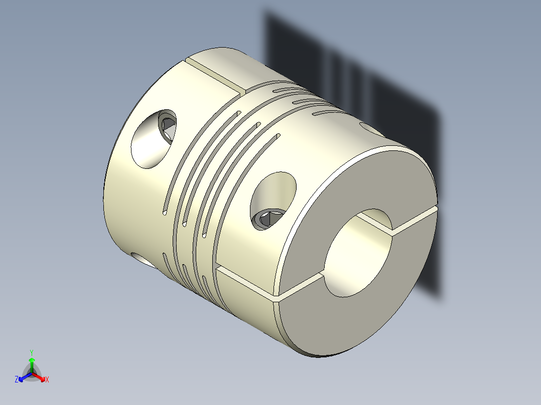 具有两种可配置直径的联轴器正等轴测图