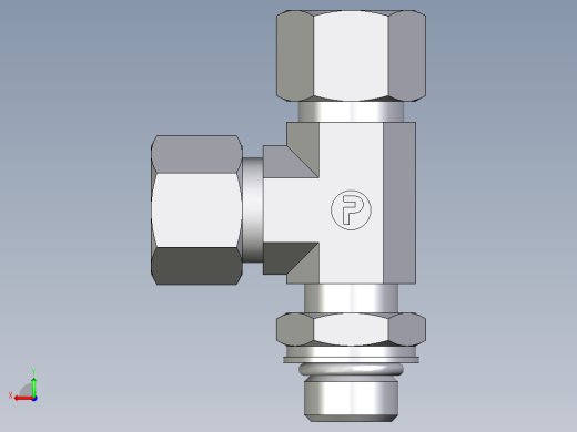 卡套式工业通用硬管接头EO_Adjustable_locknut_run_tee_LEE12ZLMORCF后视缩略图