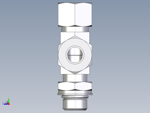 卡套式工业通用硬管接头EO_Adjustable_locknut_run_tee_LEE12ZLMORCF右视缩略图