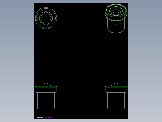 彈簧式萬向滾珠02(A)-2D多系列多零件图纸模型