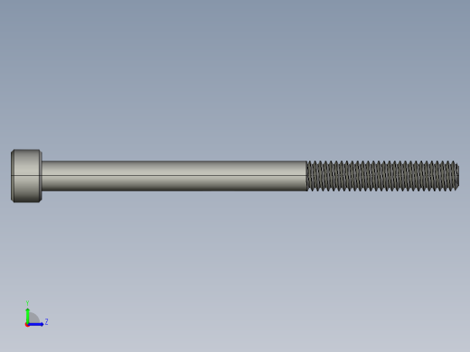 M4 x 0.7mm Thread 55mm LONG SOCKET HEAD CAP SCREW.STEP左视缩略图