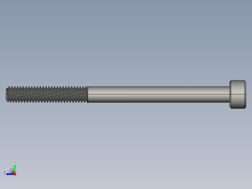 M4 x 0.7mm Thread 55mm LONG SOCKET HEAD CAP SCREW.STEP右视缩略图