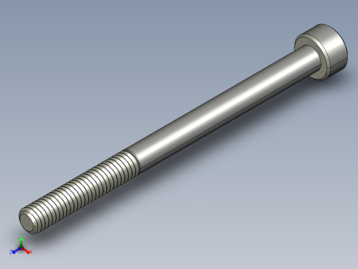 M4 x 0.7mm Thread 55mm LONG SOCKET HEAD CAP SCREW.STEP正等轴测缩略图