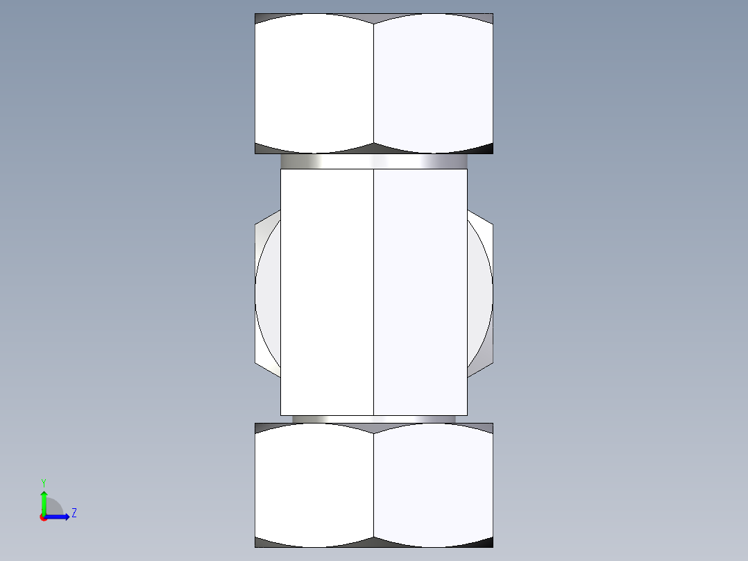 卡套式工业通用硬管接头EO_Swivel_nut_run_tee_EL25ZS71左视图