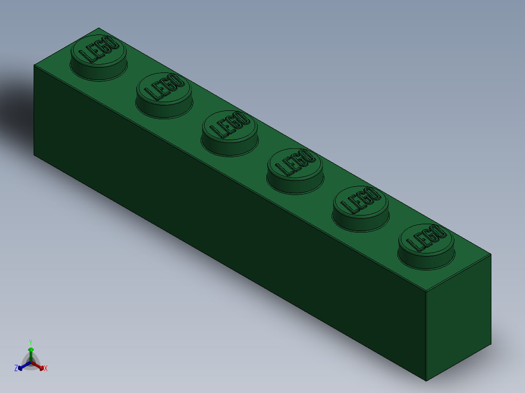 乐高套装 4421基本积木-4111844 - 3009 Dark Green Brick 1 x 6.SLDPRT