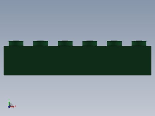 乐高套装 4421基本积木-4111844 - 3009 Dark Green Brick 1 x 6.SLDPRT前视缩略图