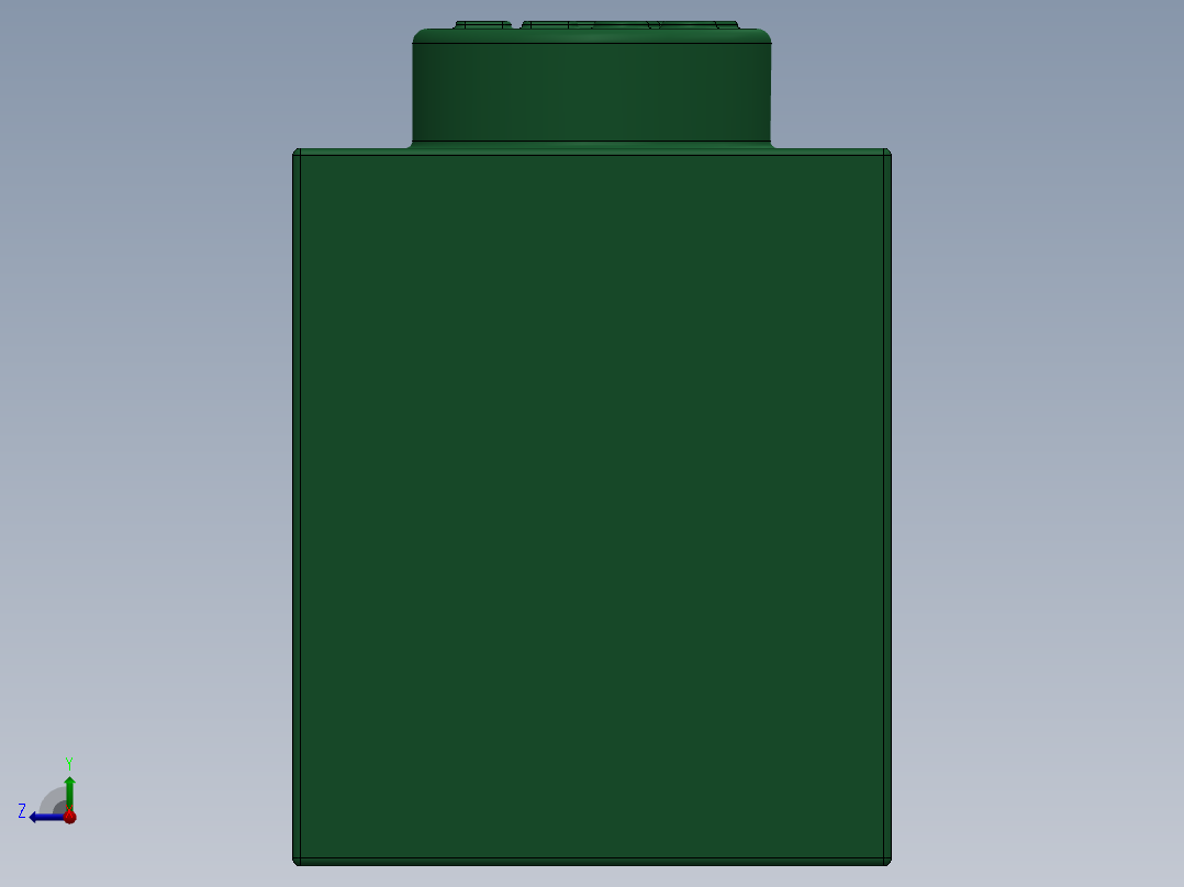 乐高套装 4421基本积木-4111844 - 3009 Dark Green Brick 1 x 6.SLDPRT右视图