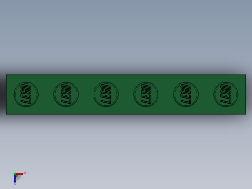 乐高套装 4421基本积木-4111844 - 3009 Dark Green Brick 1 x 6.SLDPRT俯视缩略图