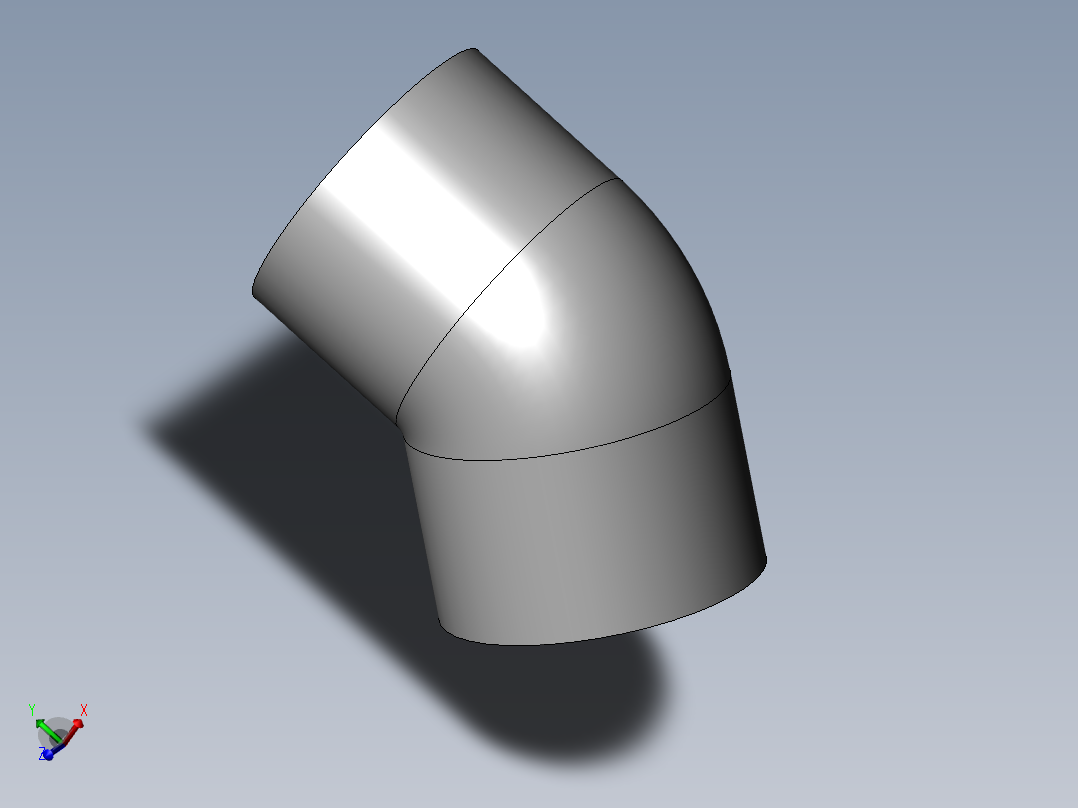 PVC管件-1.5in 45_Elbow主视图
