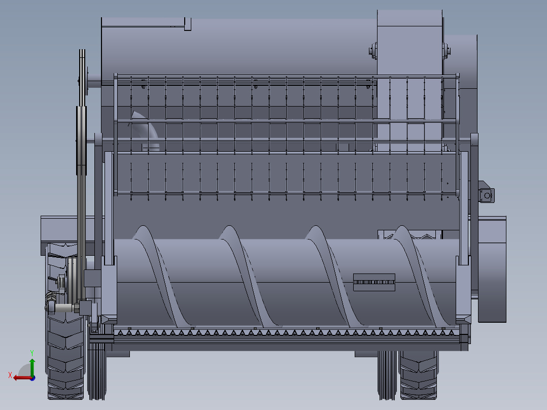 油菜收获机后视图
