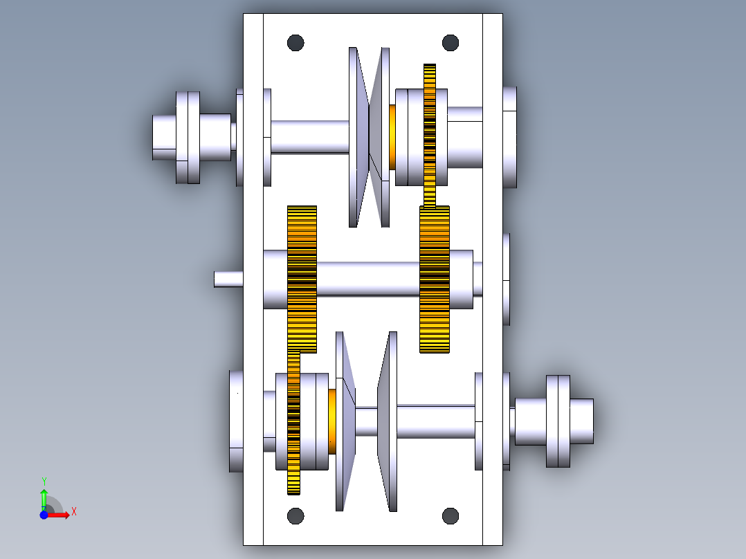 P046-单电机调节无级变速器速比执行机构设计【含三维catia】前视图