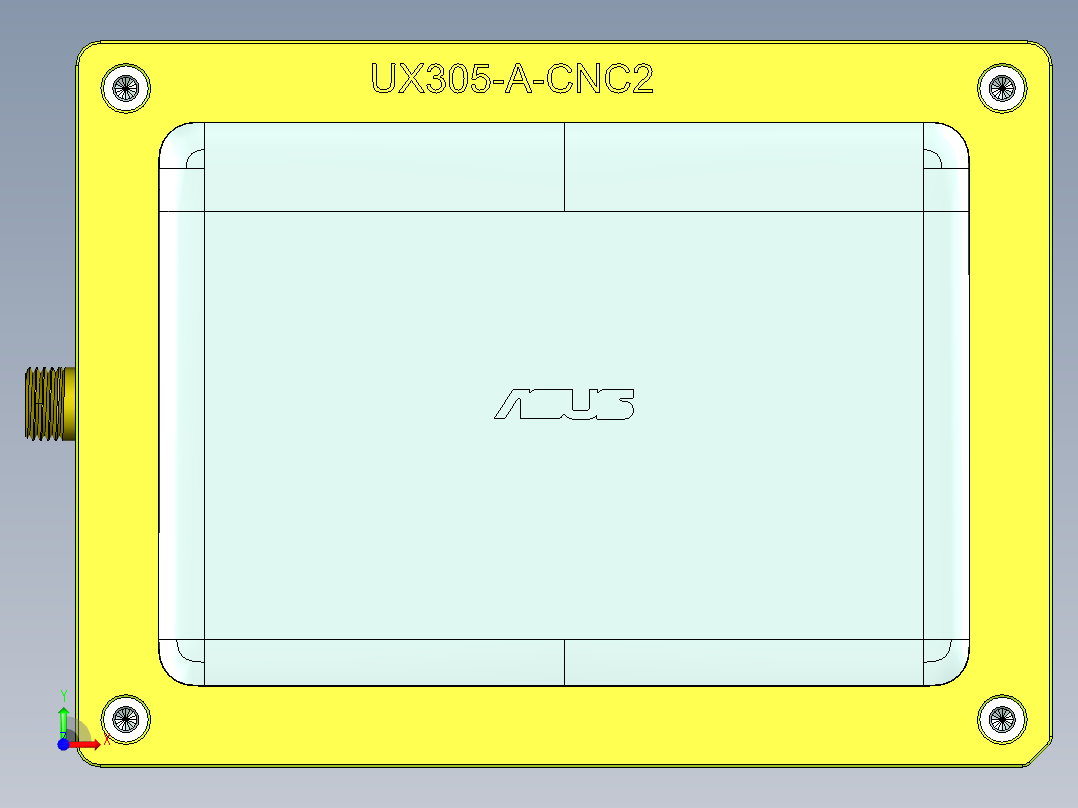 UX305-A-笔记本CNC工装夹具三维模型CNC2前视图