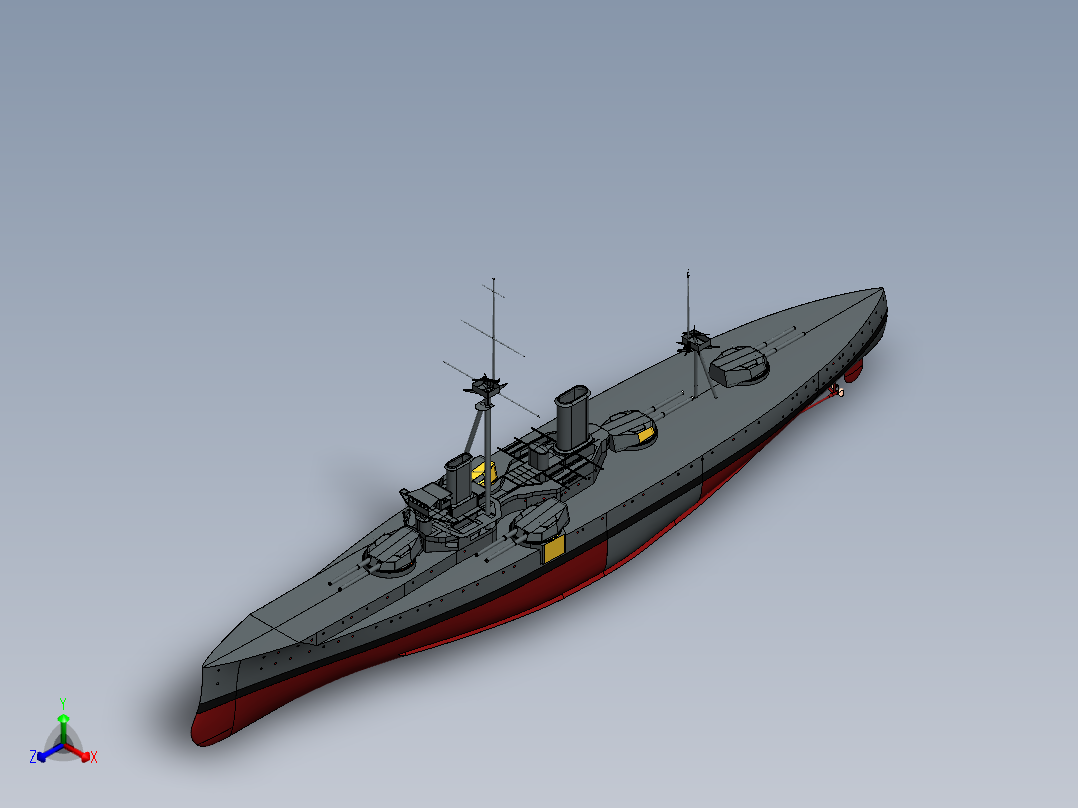 HMS Dreadnought正等轴测图