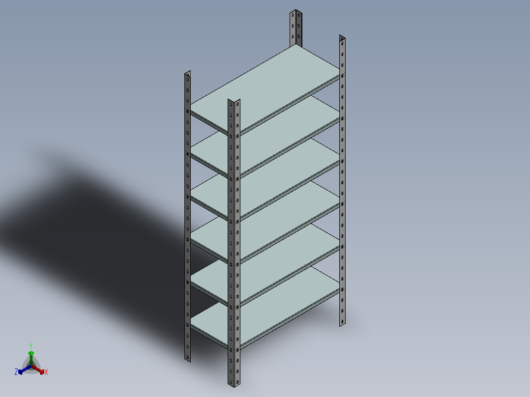 货架置物架正等轴测图