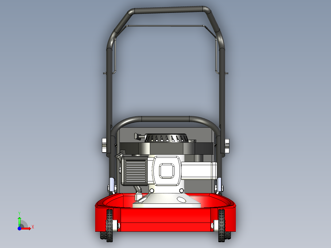 手推式割草机设计3维模型前视图