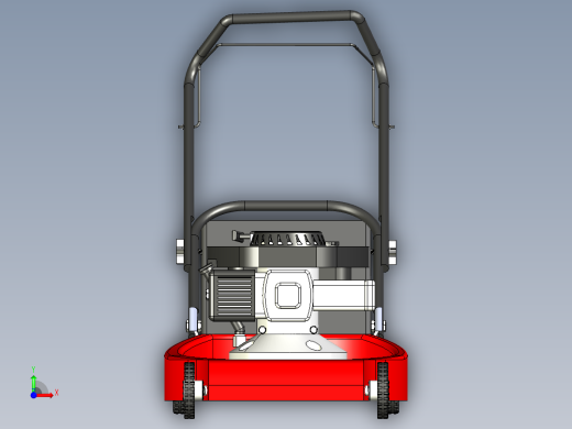 手推式割草机设计3维模型前视缩略图