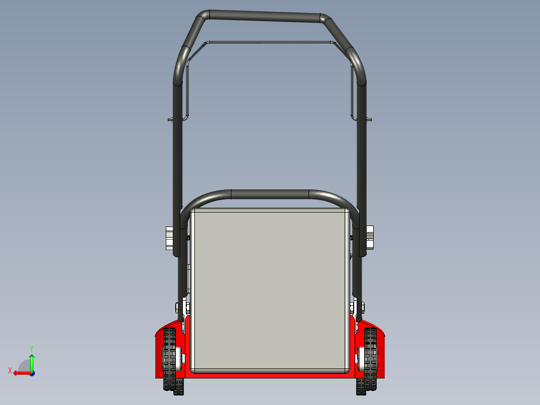 手推式割草机设计3维模型后视图