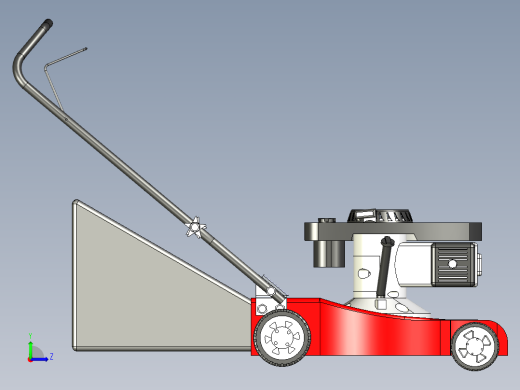 手推式割草机设计3维模型左视缩略图