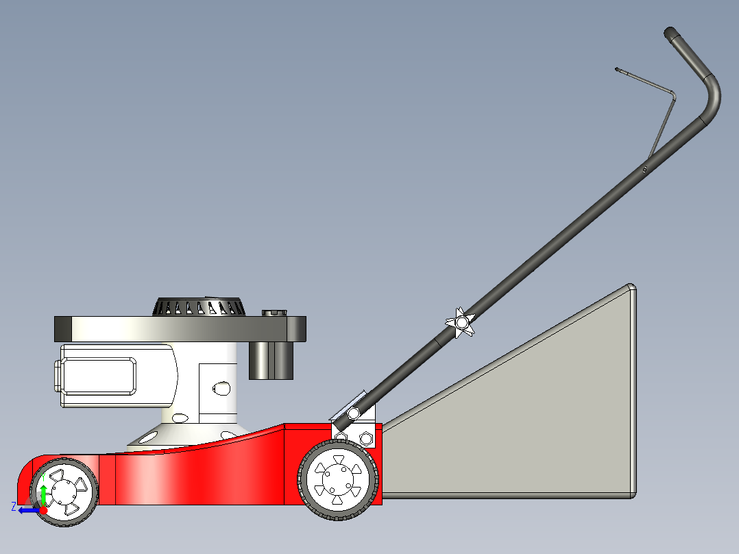 手推式割草机设计3维模型右视图