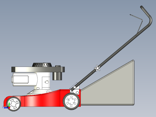 手推式割草机设计3维模型右视缩略图