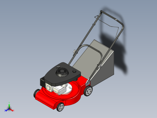 手推式割草机设计3维模型正等轴测缩略图