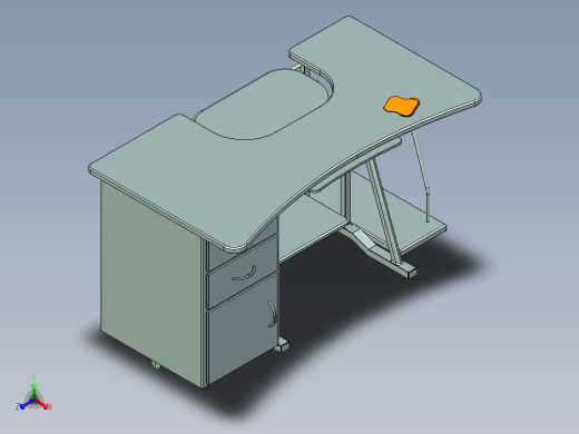 电脑桌正等轴测缩略图