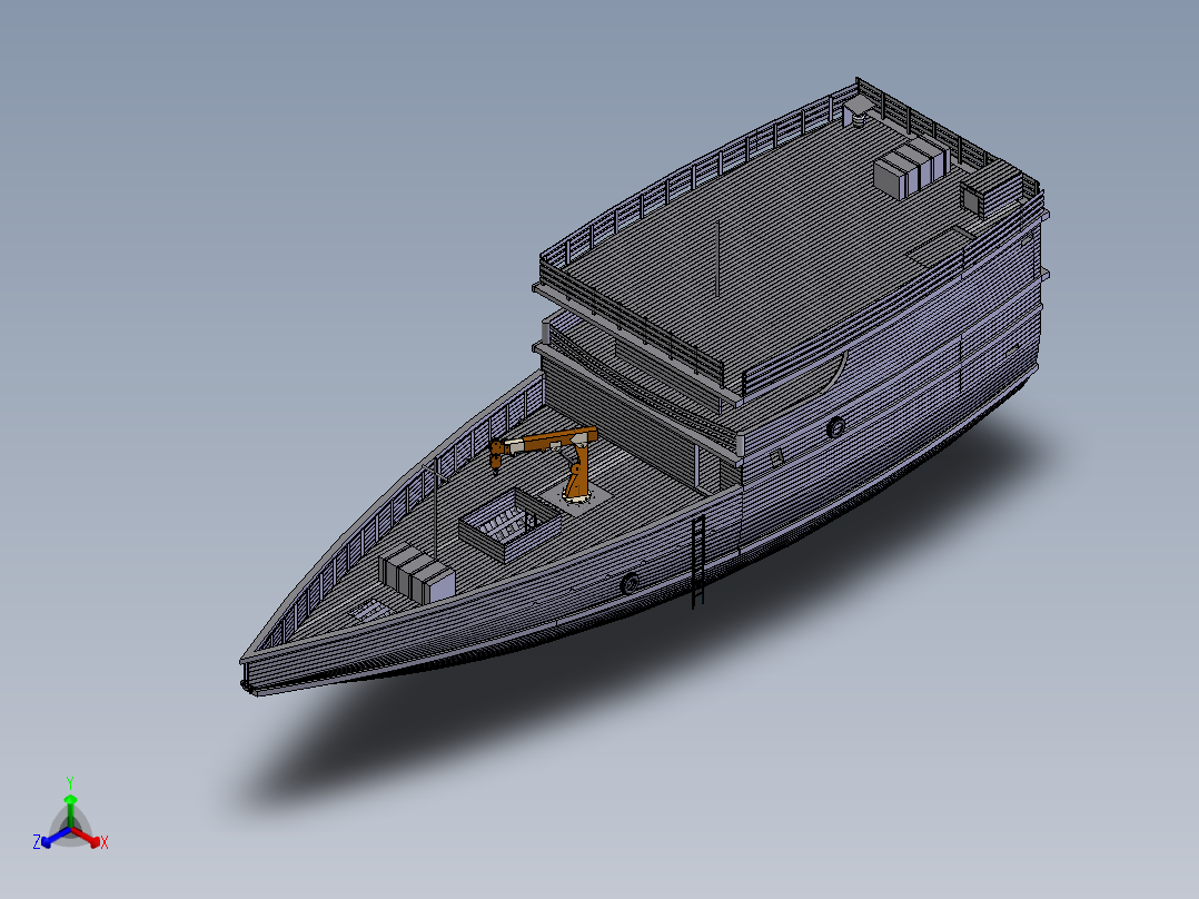 采石（30+米长）货船 stp正等轴测图