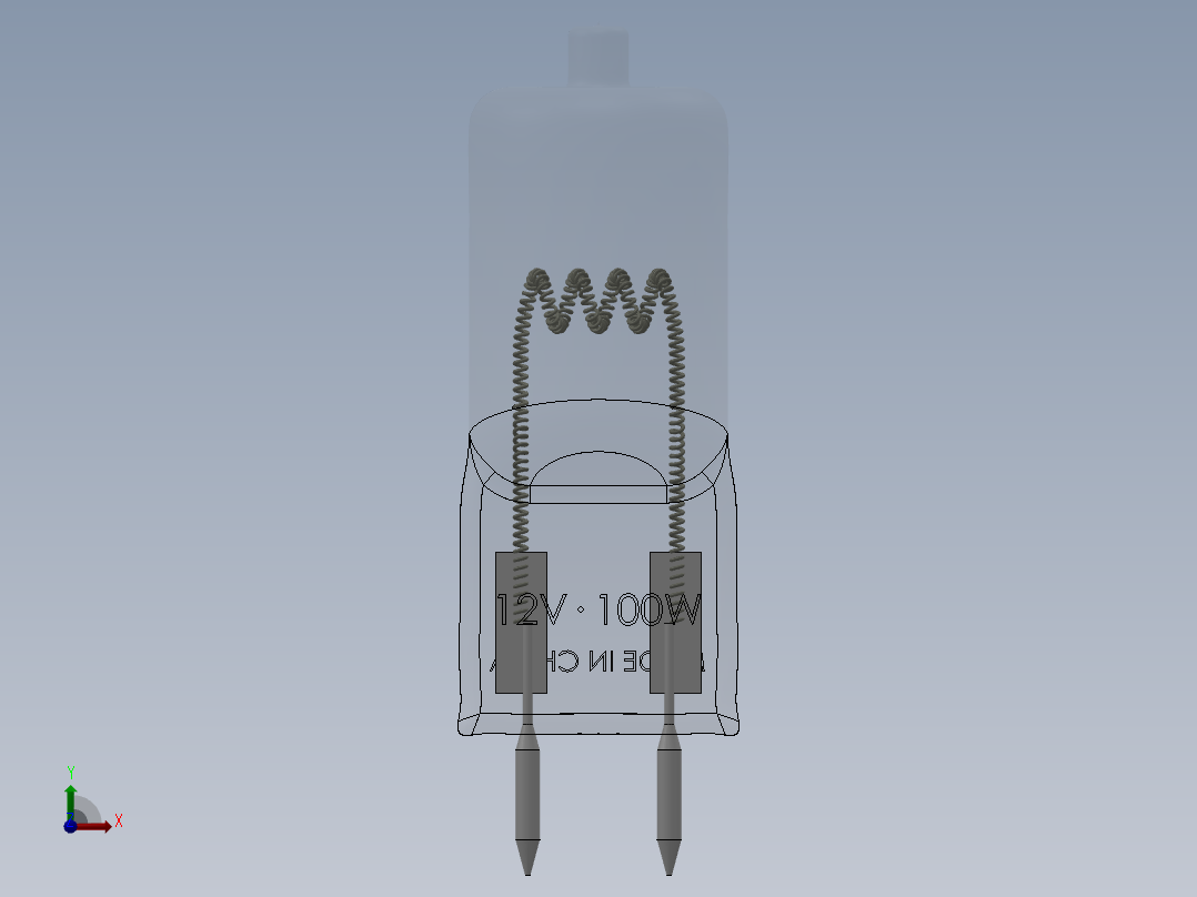 光学仪器用灯泡 3D模型SolidWorks三维设计图前视图