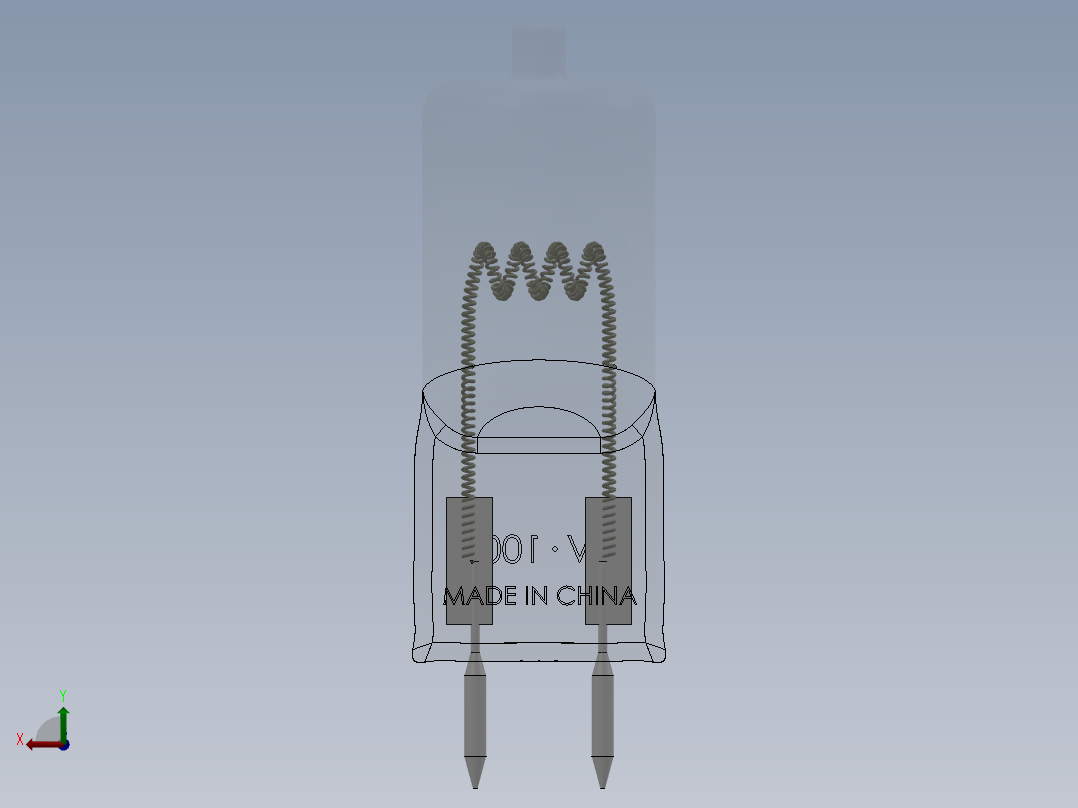 光学仪器用灯泡 3D模型SolidWorks三维设计图后视图