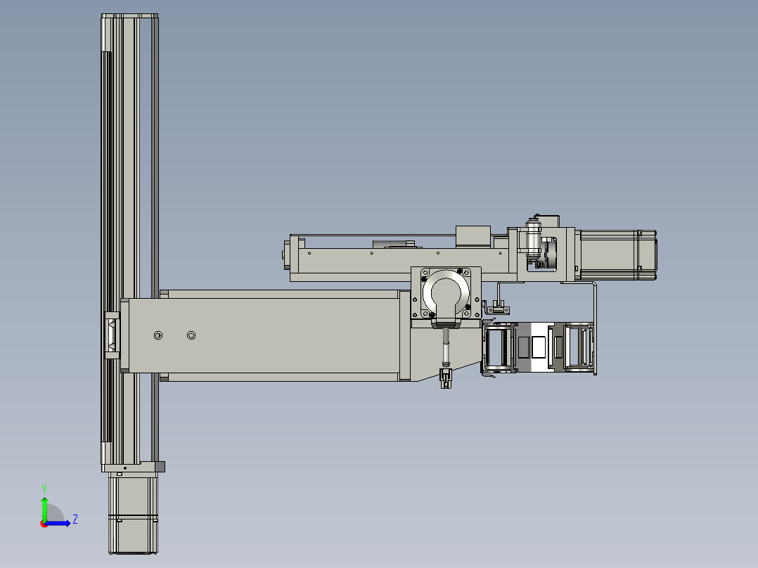 三轴丝杠模组左视图