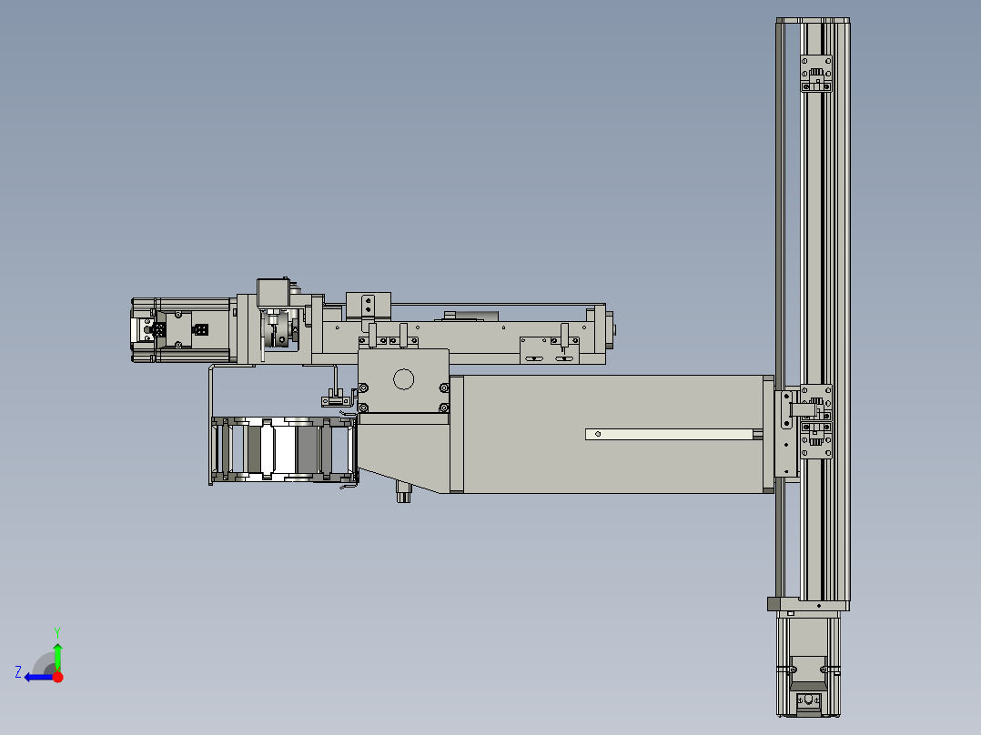三轴丝杠模组右视图